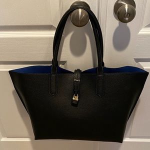 Black Faux Leather Tote